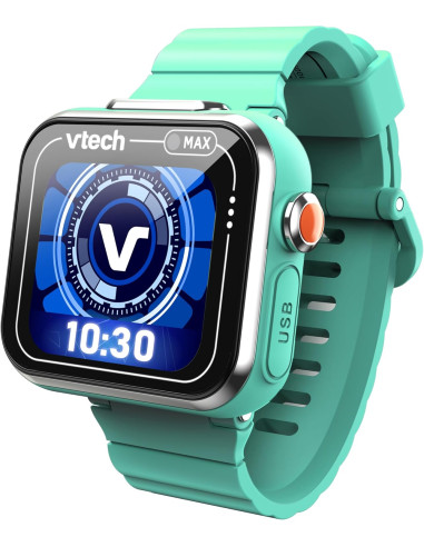 VTech - Kidizoom Smartwatch MAX Aguamarina, Reloj Inteligente para niños