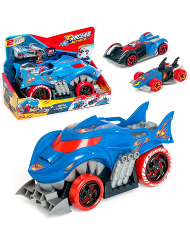 T- Racers Mix ´N Race Squad Launcher Shark – Camión tiburón Que se transforma en Lanzador