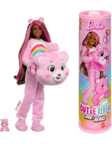 Barbie Cutie Reveal Care Bears - Oso Amoroso Rosa