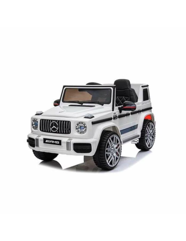 Coche Eléctrico para Niños RunRunToys Mercedes Benz AMG G63 Blanco 12V