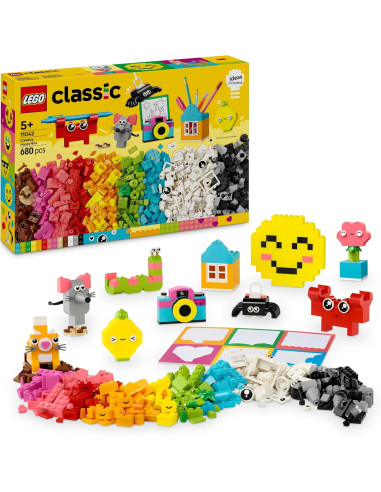 LEGO Classic Caja Feliz Creativa de Ladrillos de Colores Surtidos, Set para Construir Animales