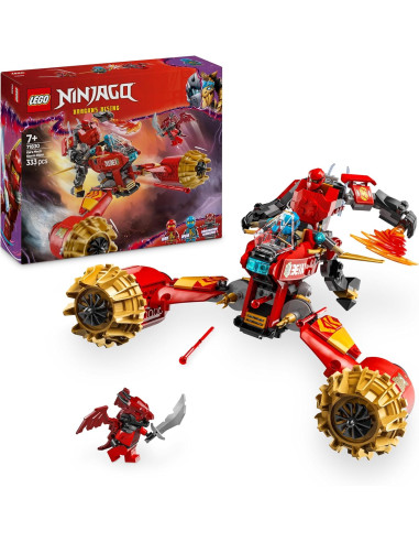 LEGO Ninjago Moto-Meca de la Tormenta de Kai, Ninja con Moto y 3 Minifiguras