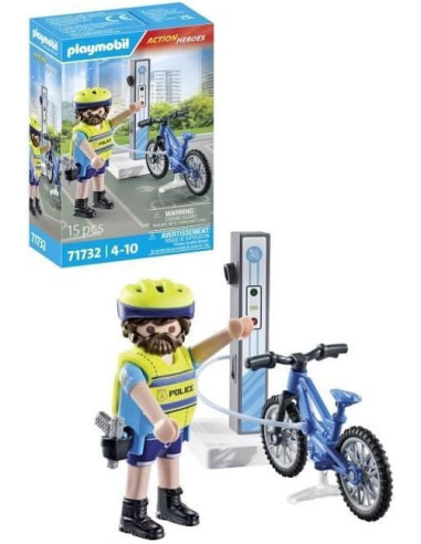 Playmobil 71732 Policía con bicicleta eléctrica y punto de carga