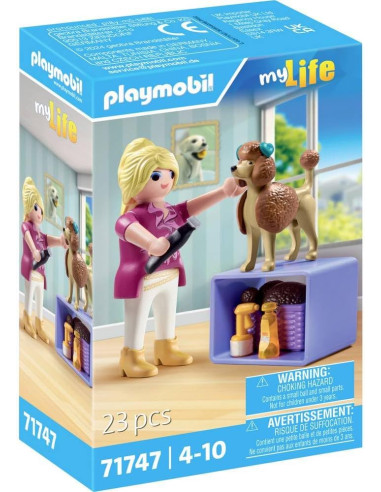 PLAYMOBIL 71747 Peluquero con caniche y Accesorios