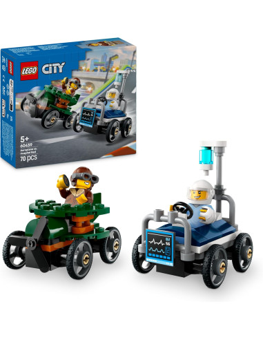 LEGO City Pack de Coches de Carreras: Avión vs. Cama de Hospital