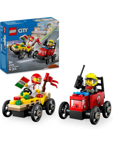 LEGO City Pack de Coches de Carreras: Pizza vs. Camión de Bombero