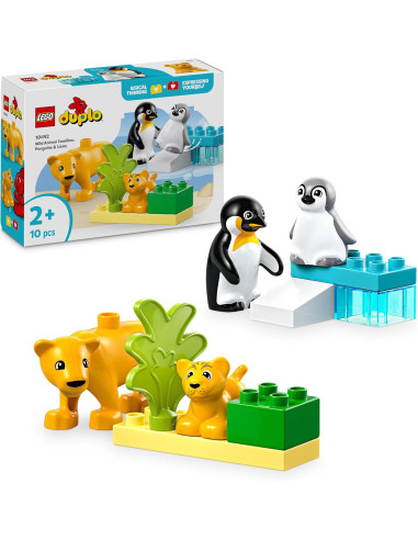 LEGO Duplo Mi Ciudad Familias de la Fauna Salvaje: Pingüinos y Leones