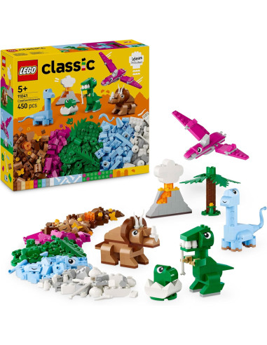 LEGO Classic Dinosaurios Creativos Caja de Ladrillos de Colores para Construir Huevo de Dinosaurio