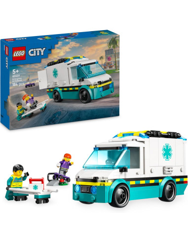 LEGO City Ambulancia de Emergencias, Set de Juego de Médicos con Vehículo y Minifiguras