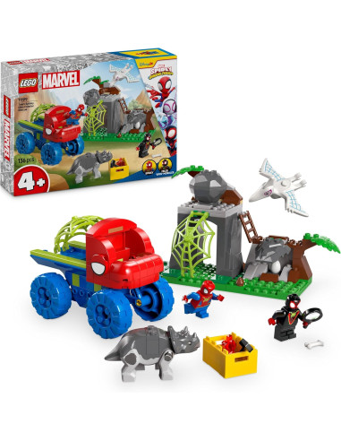 LEGO Marvel Todoterreno Dinosaurio y Equipo Spidey al Rescate Camión y Dinosaurios