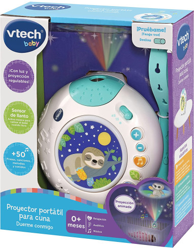 VTech Duerme Conmigo, Proyector Portátil Para Cuna Azul