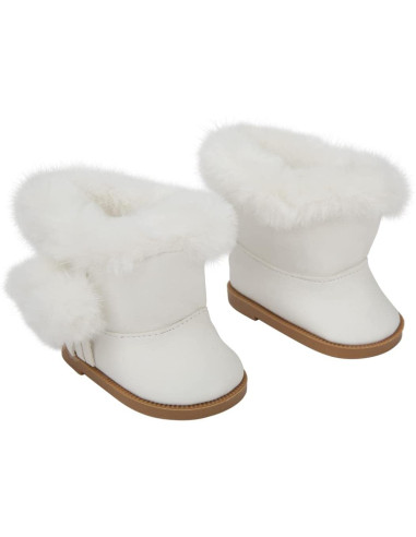 Set Botas Blancas con Pelo para Muñecos de 45 cm