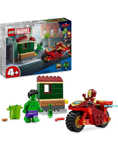 LEGO Marvel Iron Man con Moto y Hulk