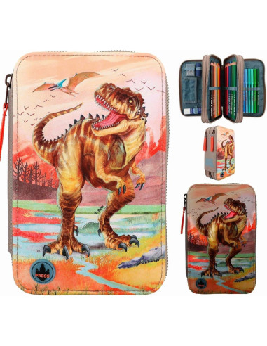 Dino World Estuche Triple T-Rex con Luz