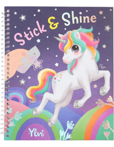 Ylvi - Libro para Colorear Stick & Shine, 24 páginas con Motivos de Unicornios y Criaturas mágicas